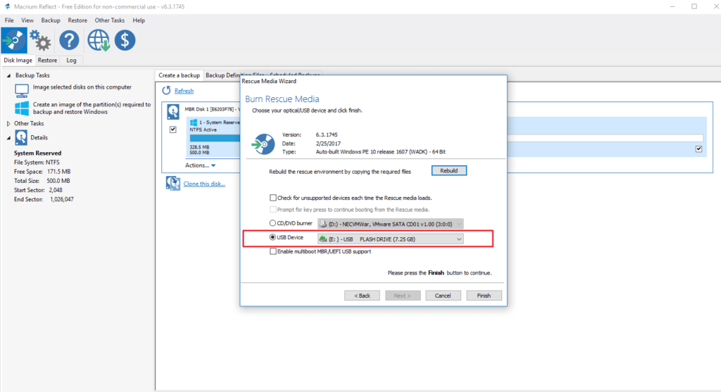 macrium reflect how to clone a bootable drive